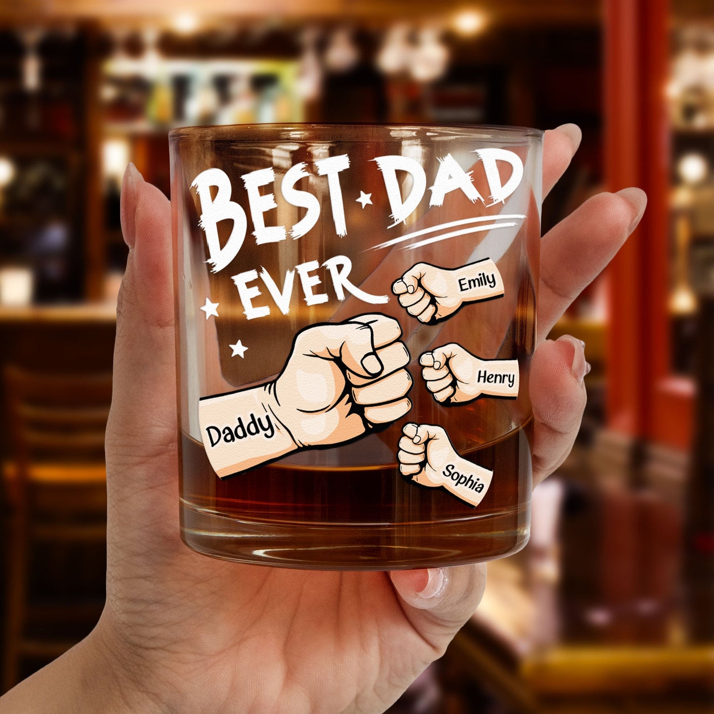 Best Dad Ever Personalized Whiskey Glass – Twinkle & Twine