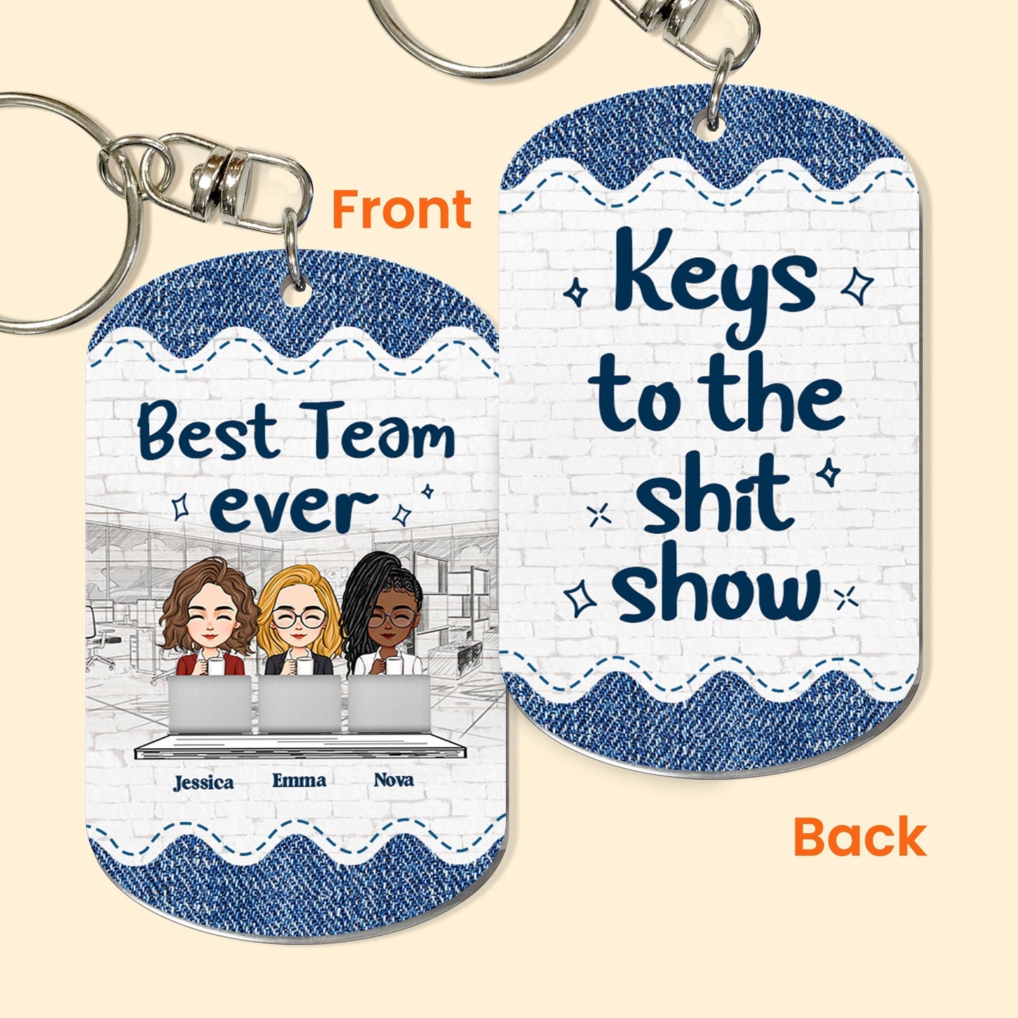 Best Team Ever - Personalized Keychain - Twinkle & Twine