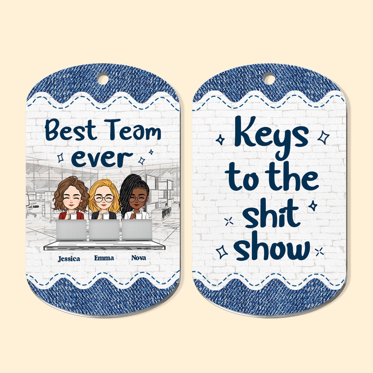Best Team Ever - Personalized Keychain - Twinkle & Twine