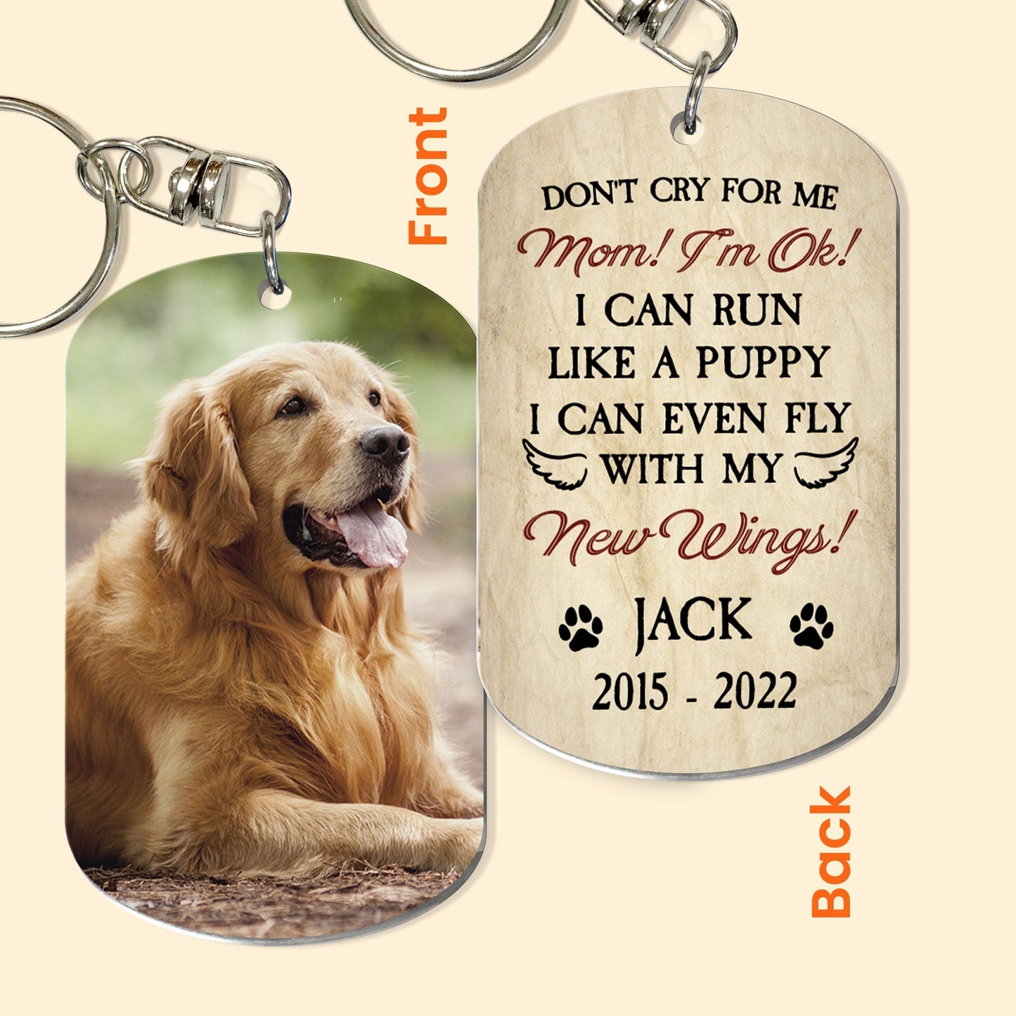Don't Cry For Me - Personalized Photo Keychain - Twinkle & Twine