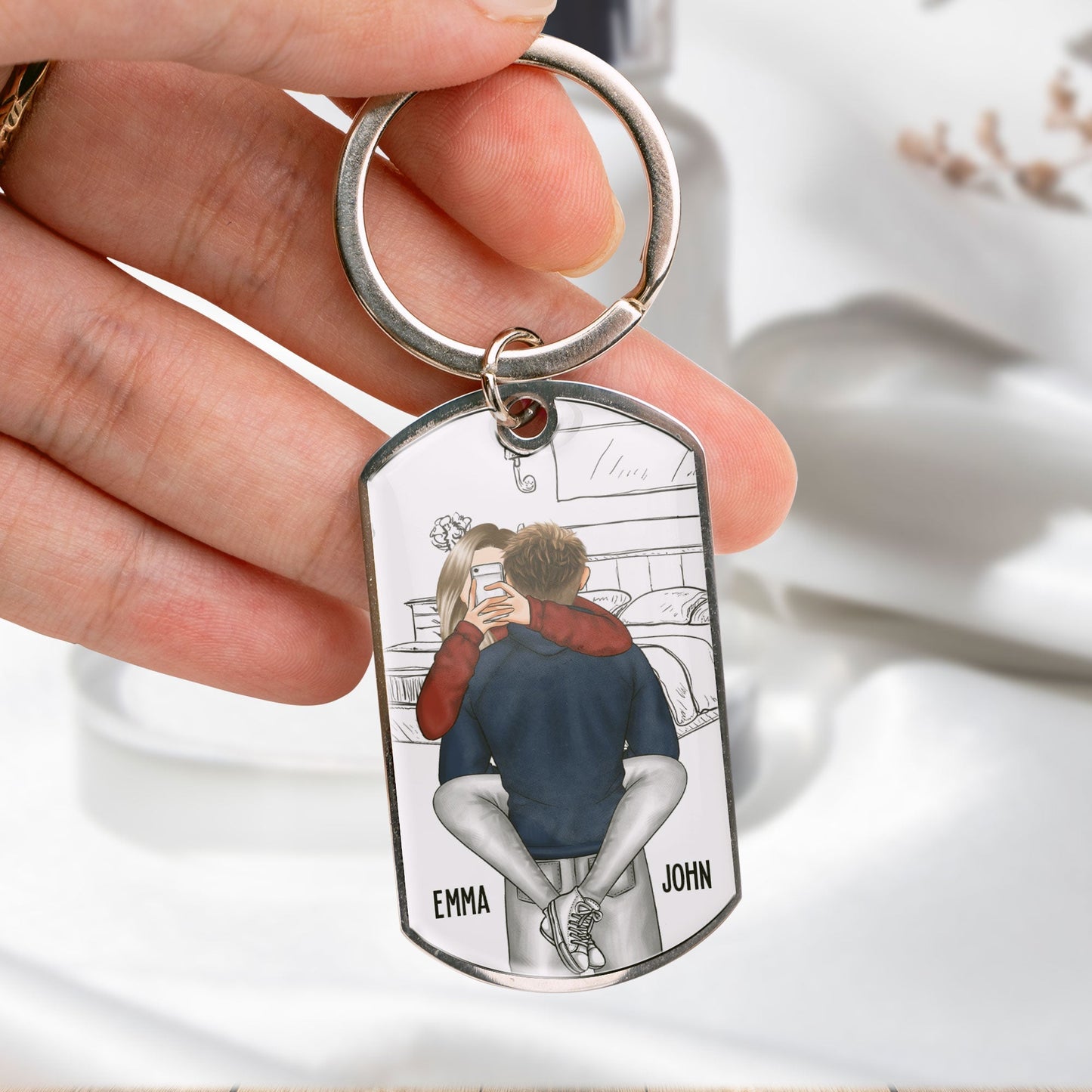 Drive Safe Handsome - Personalized Stainless Steel Keychain - Twinkle & Twine
