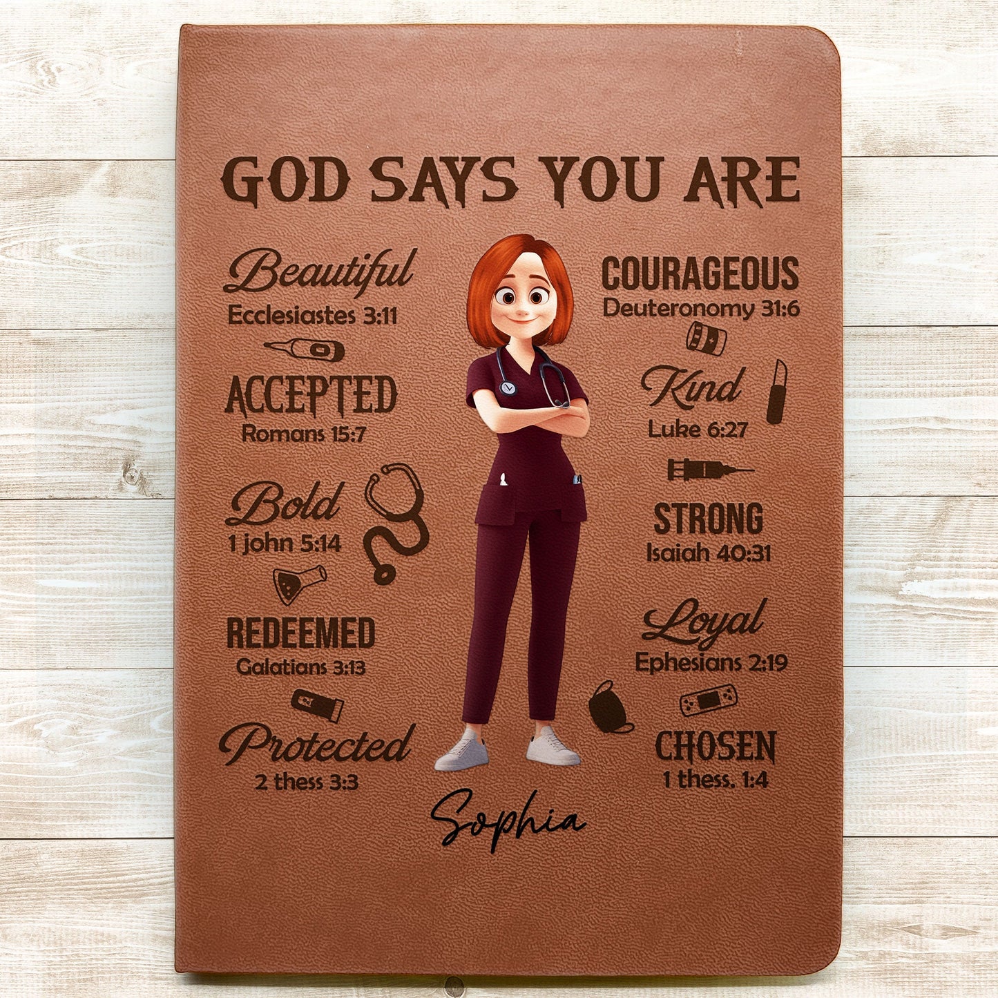 God Says You Are - Personalized Leather Journal