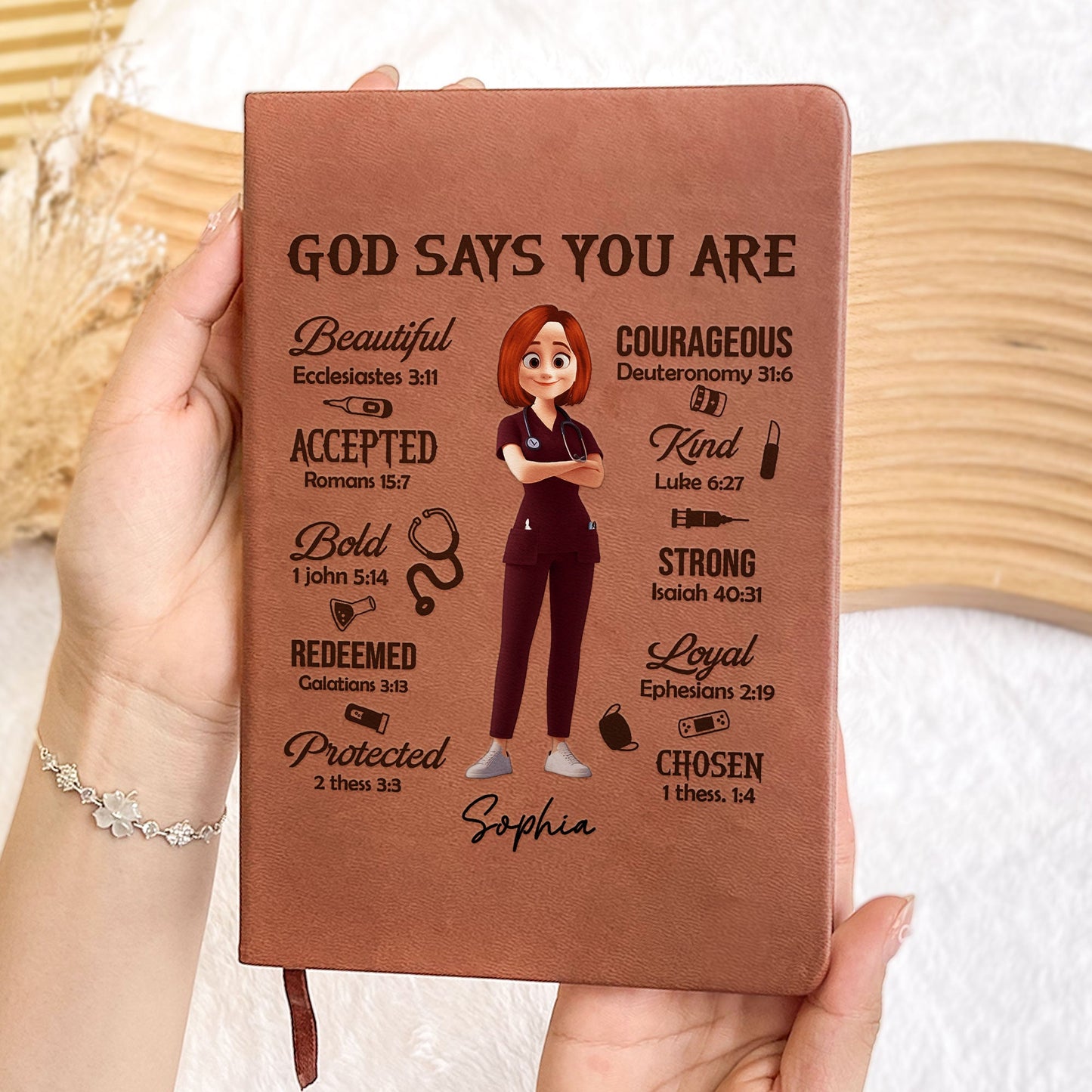 God Says You Are - Personalized Leather Journal