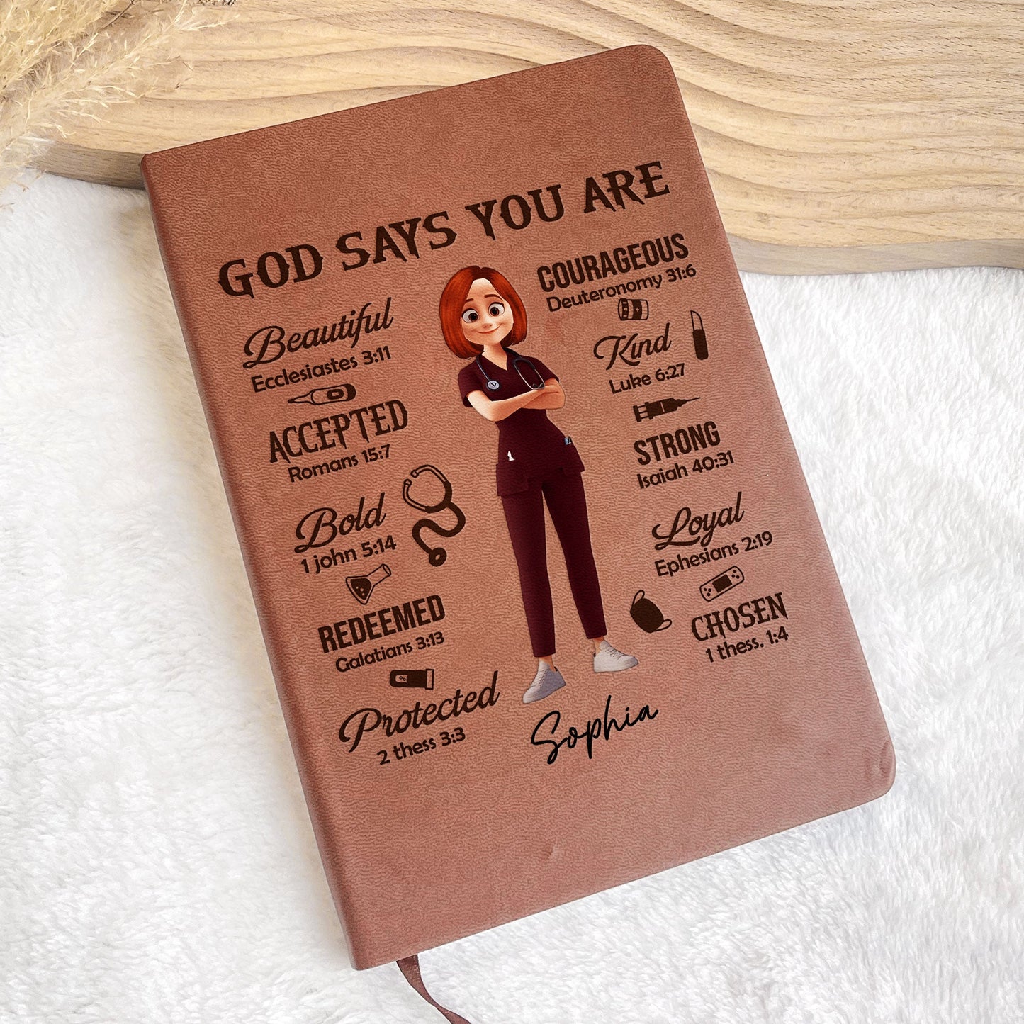 God Says You Are - Personalized Leather Journal