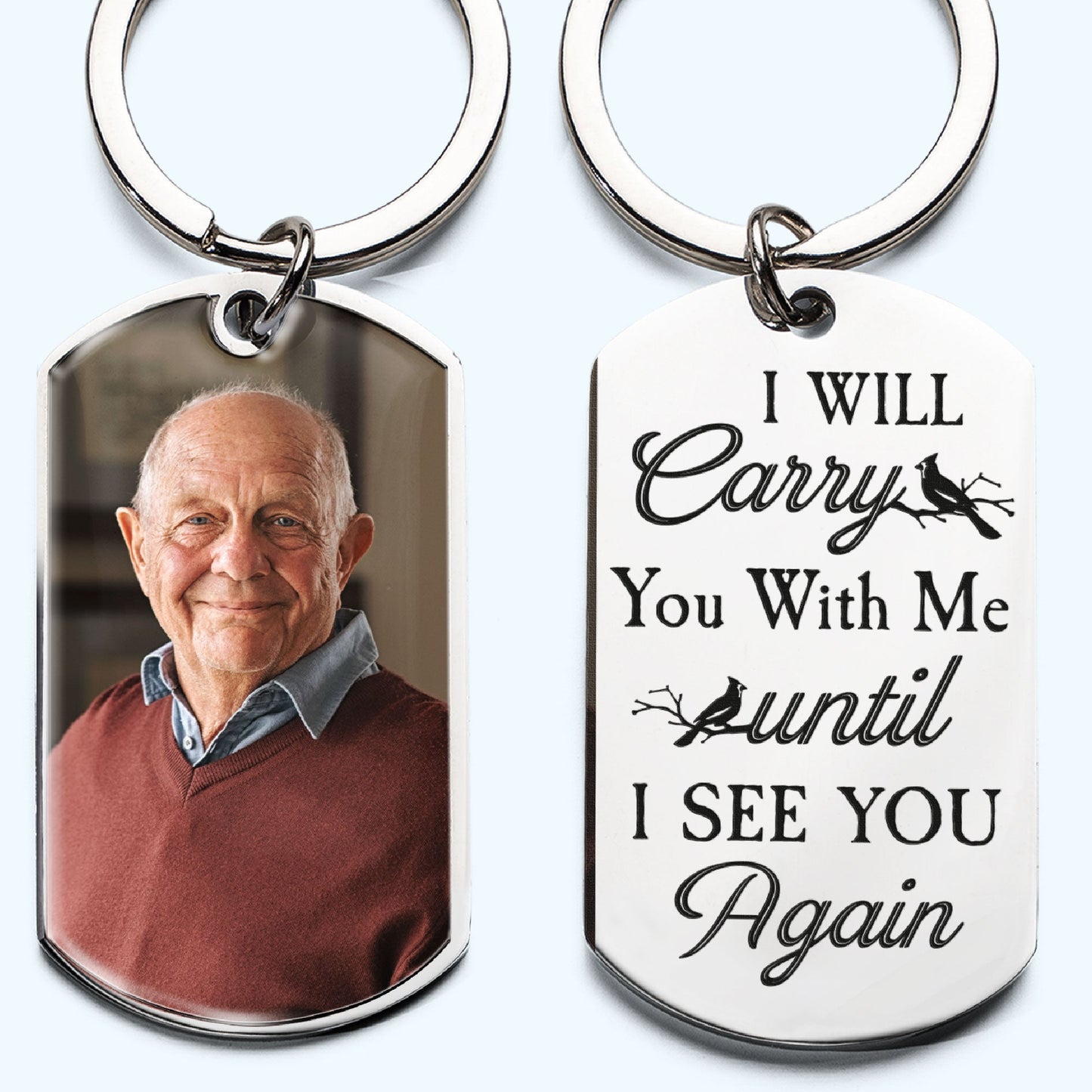 I Will Carry You With Me - Personalized Engraved Stainless Steel Photo Keychain - Twinkle & Twine