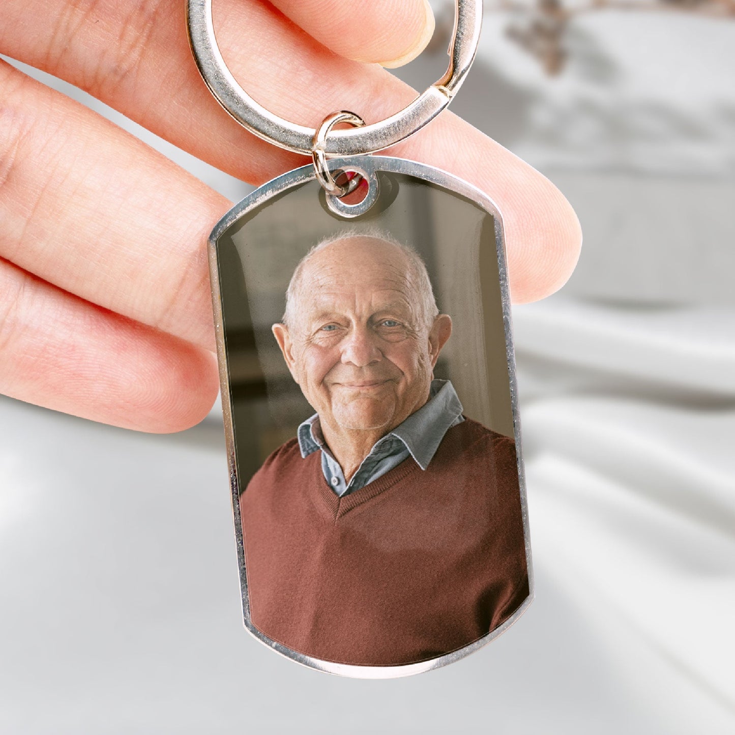 I Will Carry You With Me - Personalized Engraved Stainless Steel Photo Keychain - Twinkle & Twine