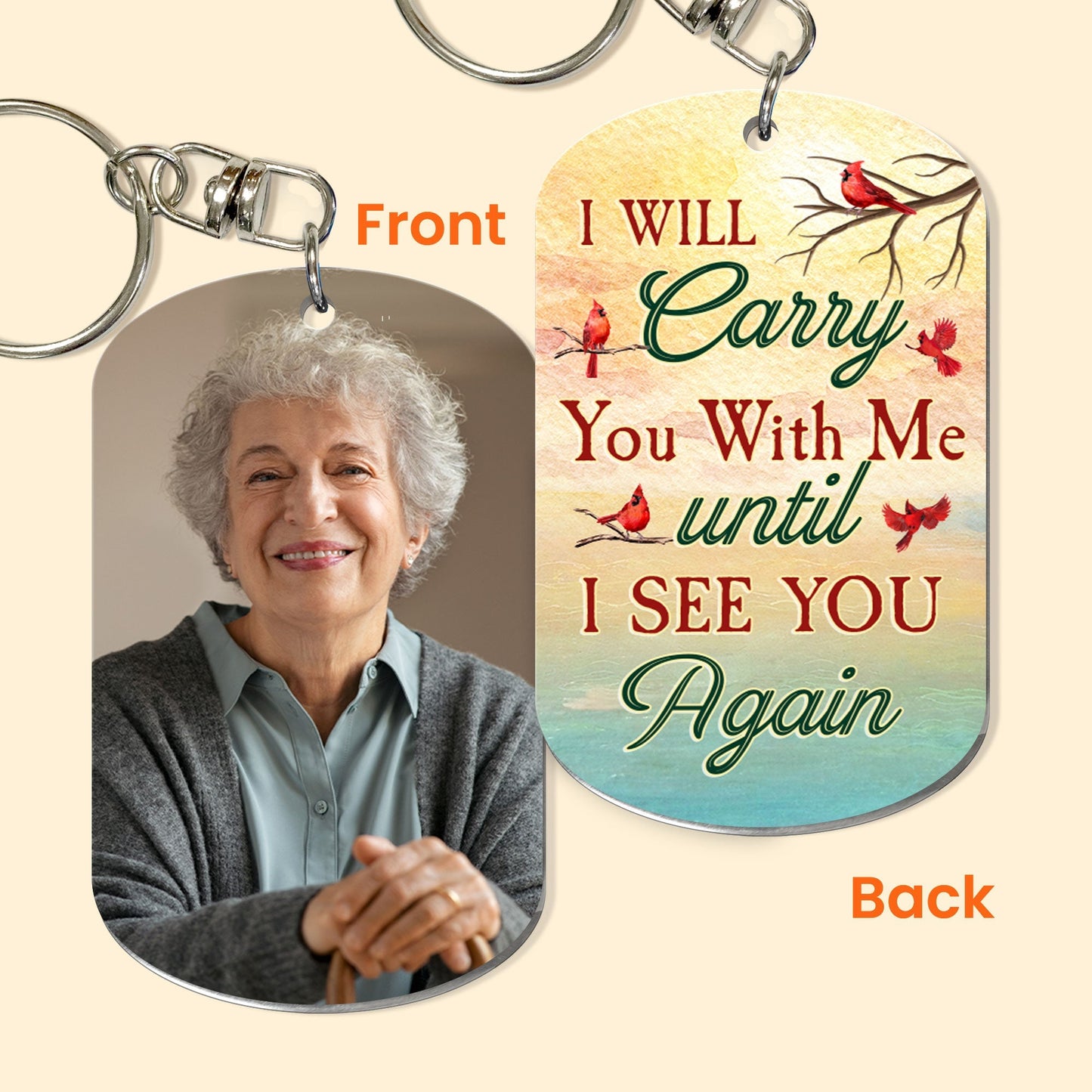 I Will Carry You With Me - Personalized Photo Keychain - Twinkle & Twine