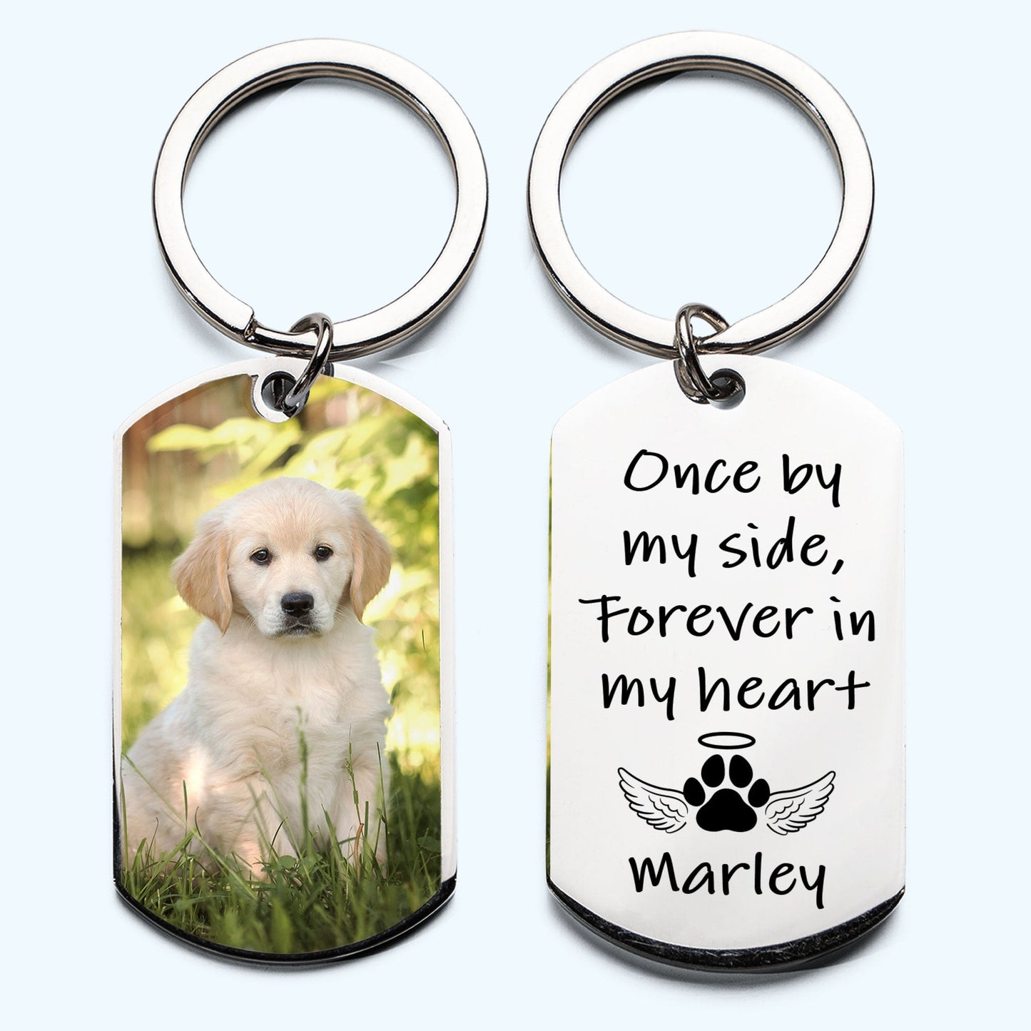 Once By My Side Forever In My Heart - Personalized Photo Stainless Steel Keychain - Twinkle & Twine