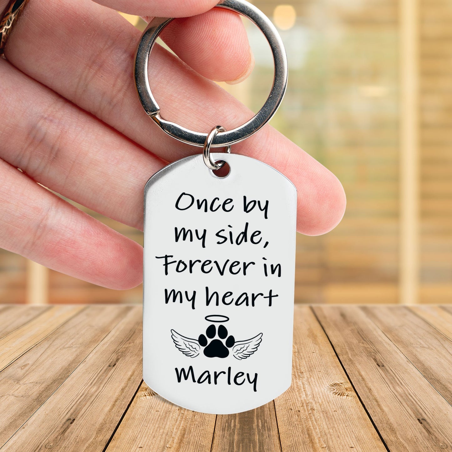 Once By My Side Forever In My Heart - Personalized Photo Stainless Steel Keychain - Twinkle & Twine