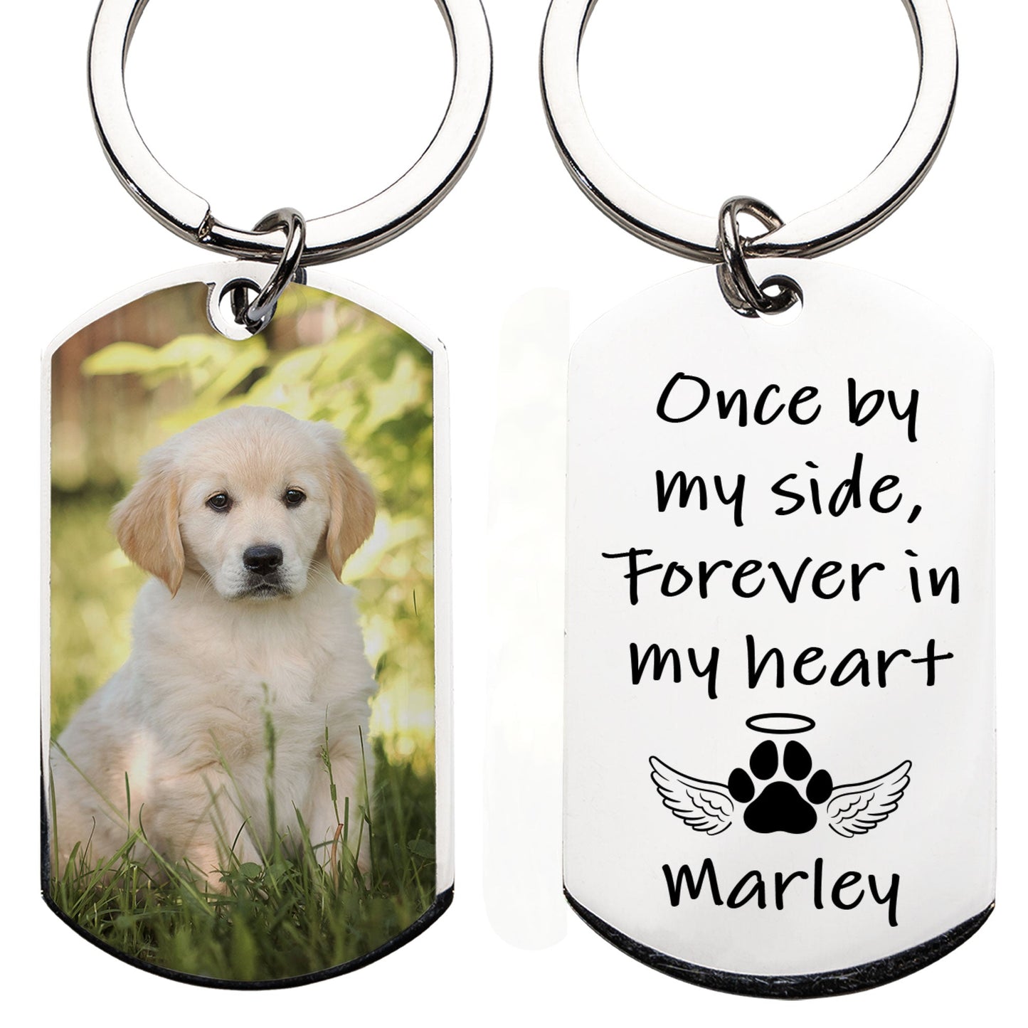 Once By My Side Forever In My Heart - Personalized Photo Stainless Steel Keychain - Twinkle & Twine