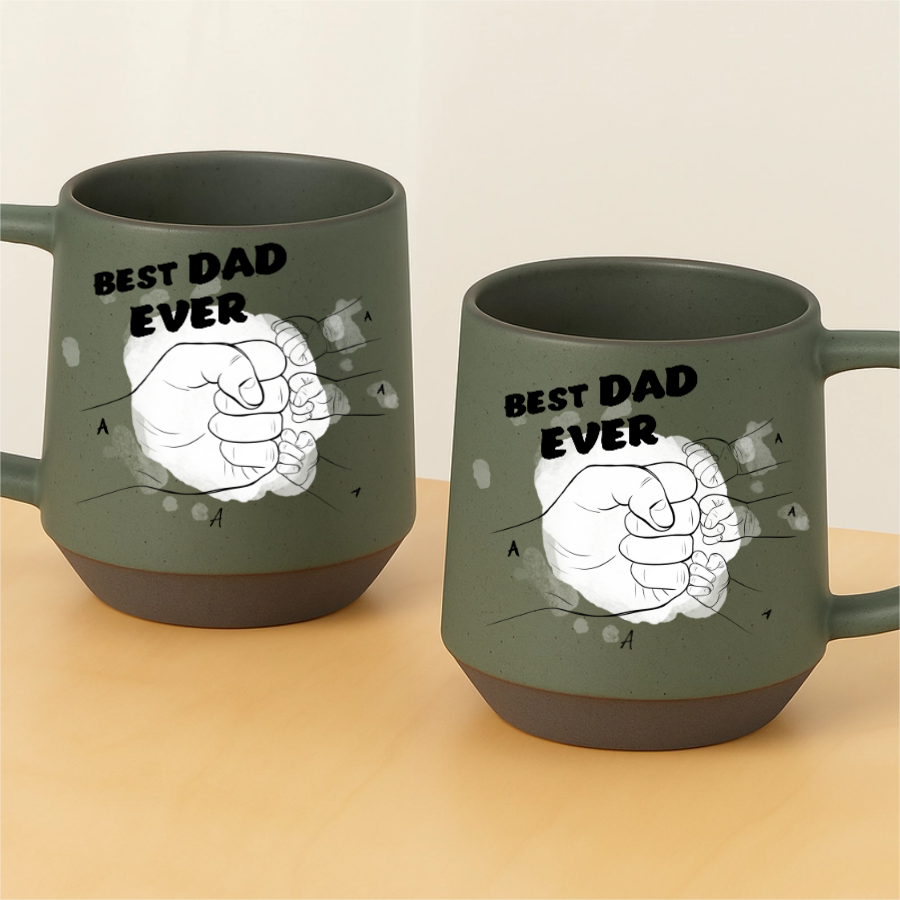 Best Dad Ever Fist Bump Mug – Personalized Kids Names Gift – Twinkle & Twine