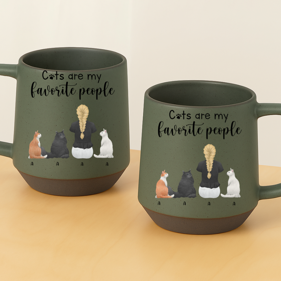 Cats Are My Favorite People – Personalized Cat Mom Mug with Pet Illustrations – Twinkle & Twine