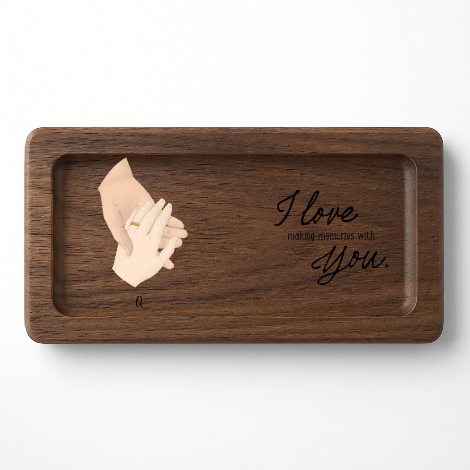 Personalized Wooden Jewelry Box – Couple's Hands Design | Twinkle & Twine