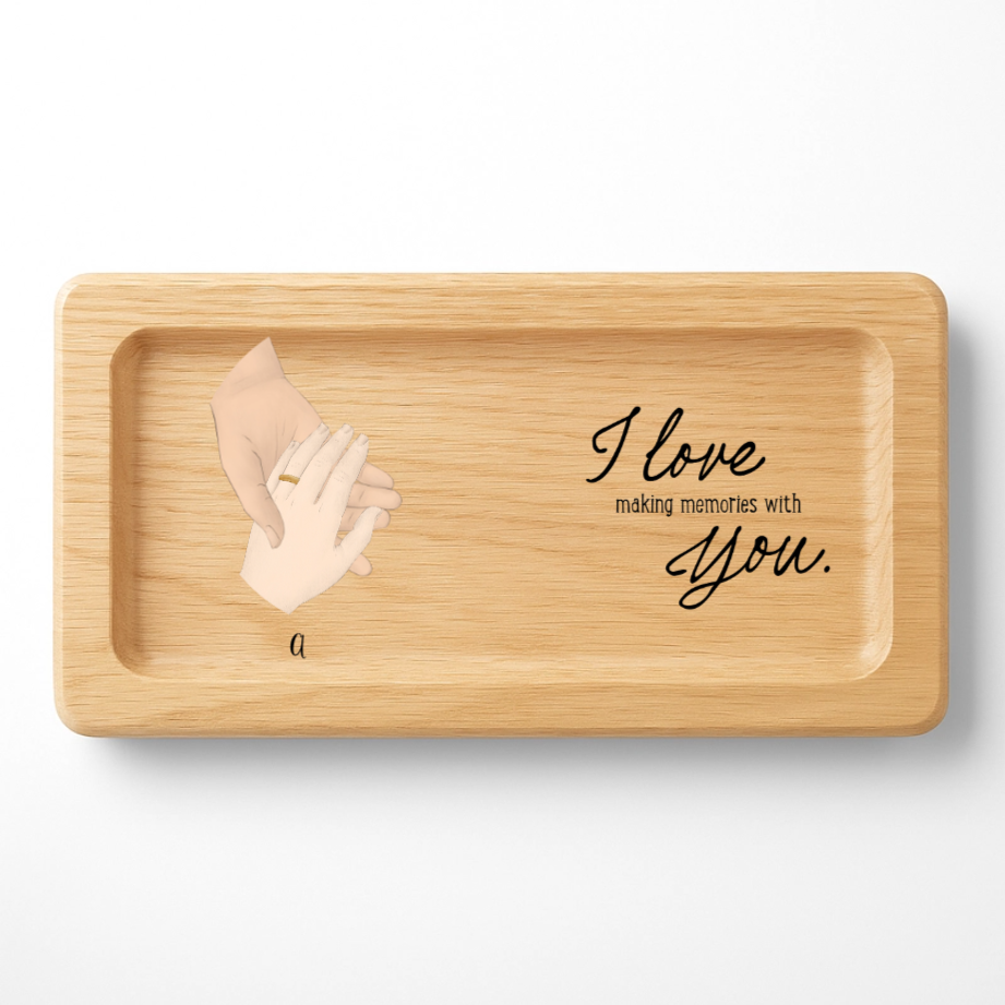 Personalized Wooden Jewelry Box – Couple's Hands Design | Twinkle & Twine