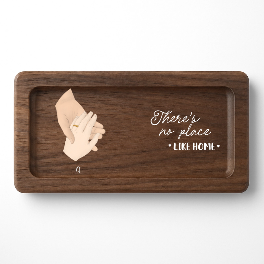 Personalized Wooden Jewelry Box – Couple's Hands Design | Twinkle & Twine