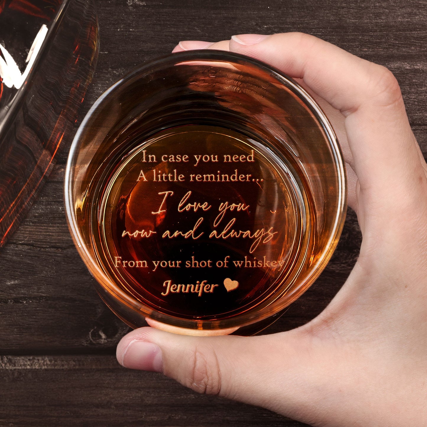 A Little Reminder I Love You Now And Always Personalized Engraved Whiskey Glass – Twinkle & Twine