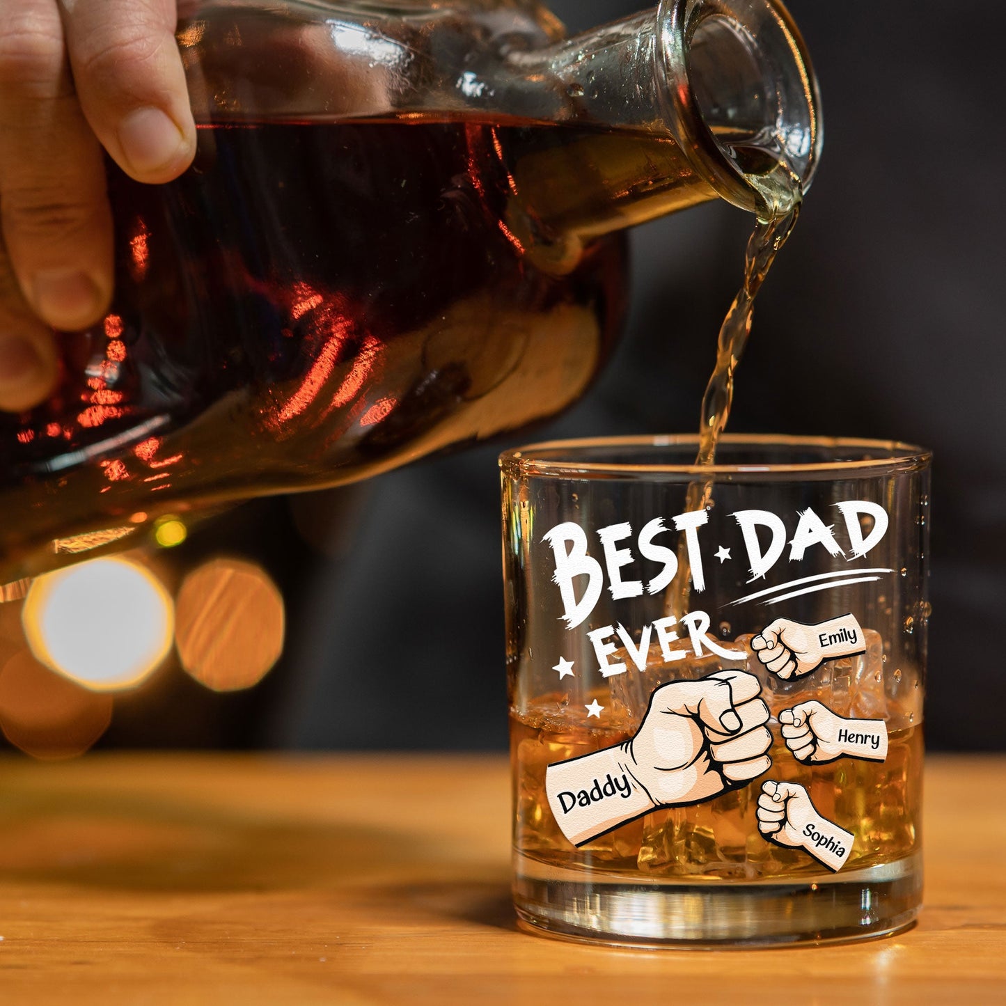 Best Dad Ever  Personalized Whiskey Glass – Twinkle & Twine