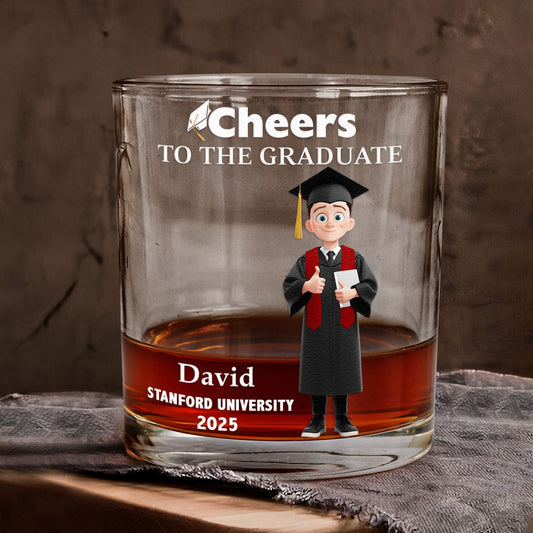 Cheers To The Graduate  Personalized  Whiskey Glass – Twinkle & Twine