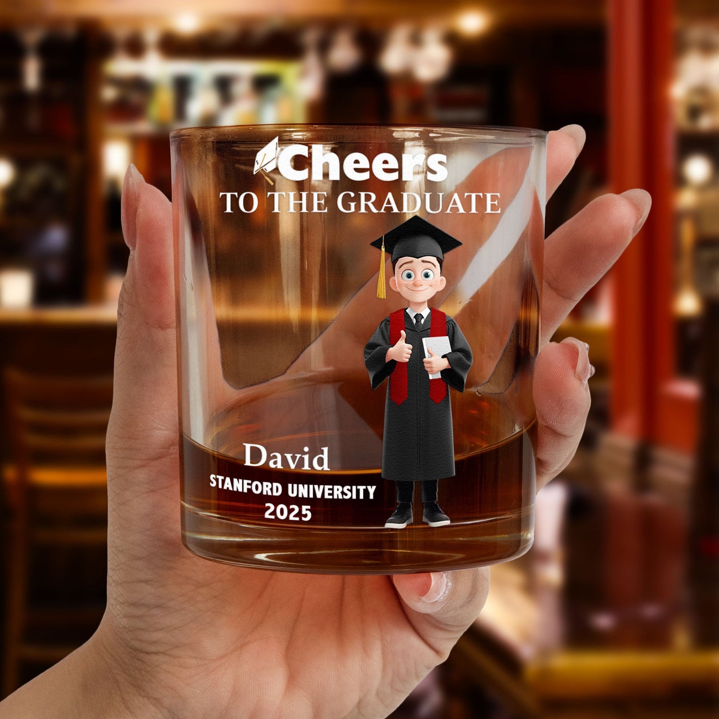 Cheers To The Graduate  Personalized  Whiskey Glass – Twinkle & Twine