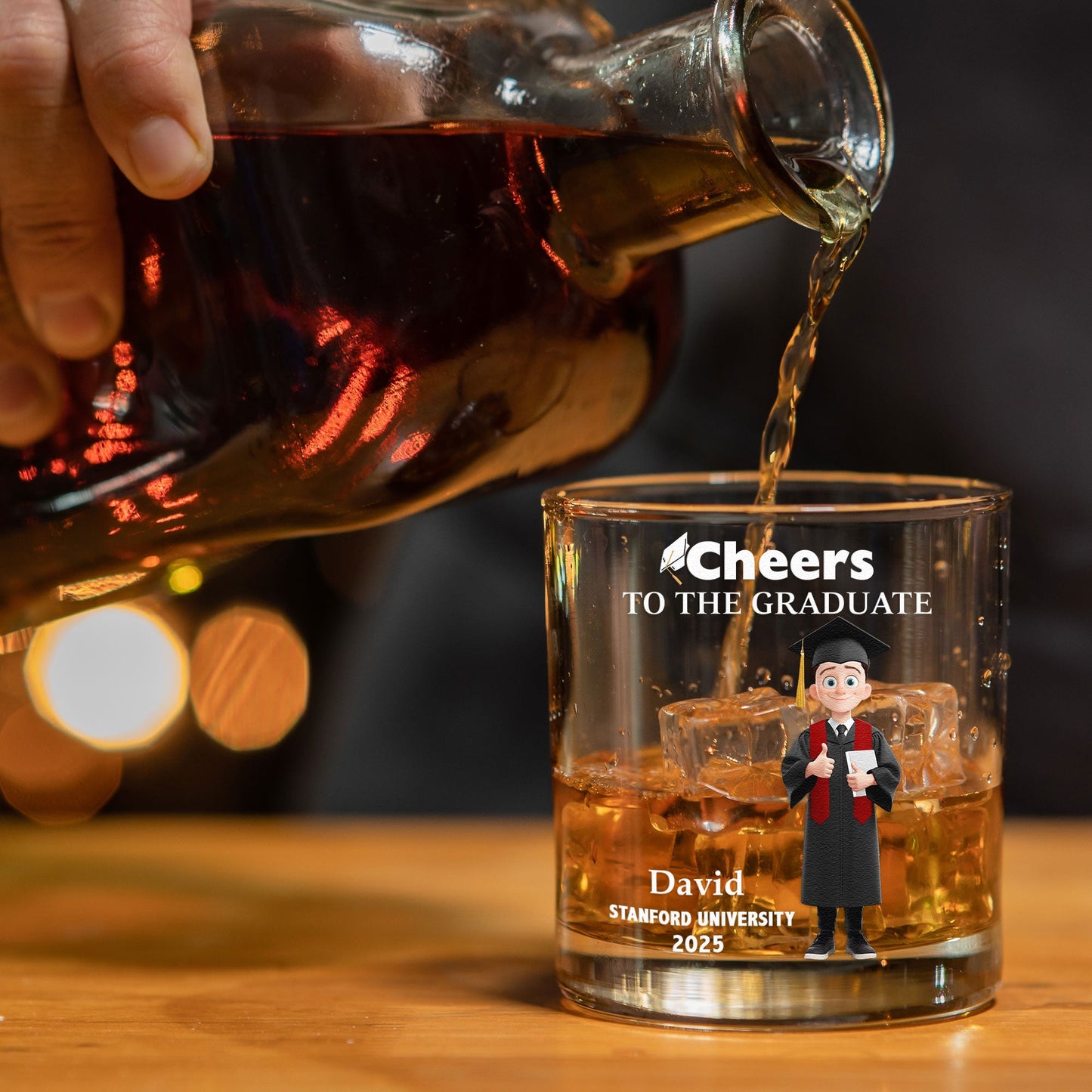 Cheers To The Graduate  Personalized  Whiskey Glass – Twinkle & Twine