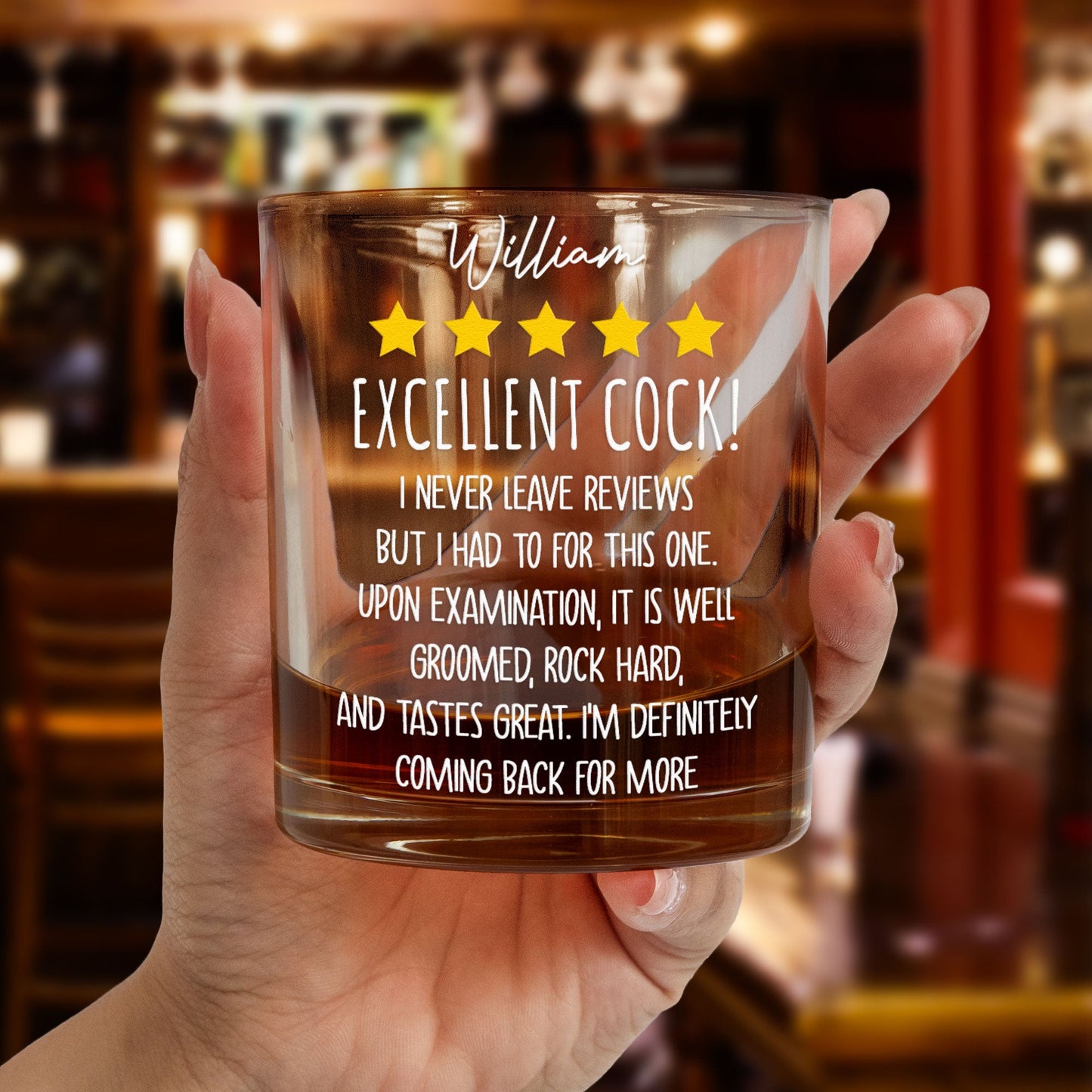 Excellent Cock  Naughty  Funny Gifts For Husband  Personalized Whiskey Glass – Twinkle & Twine