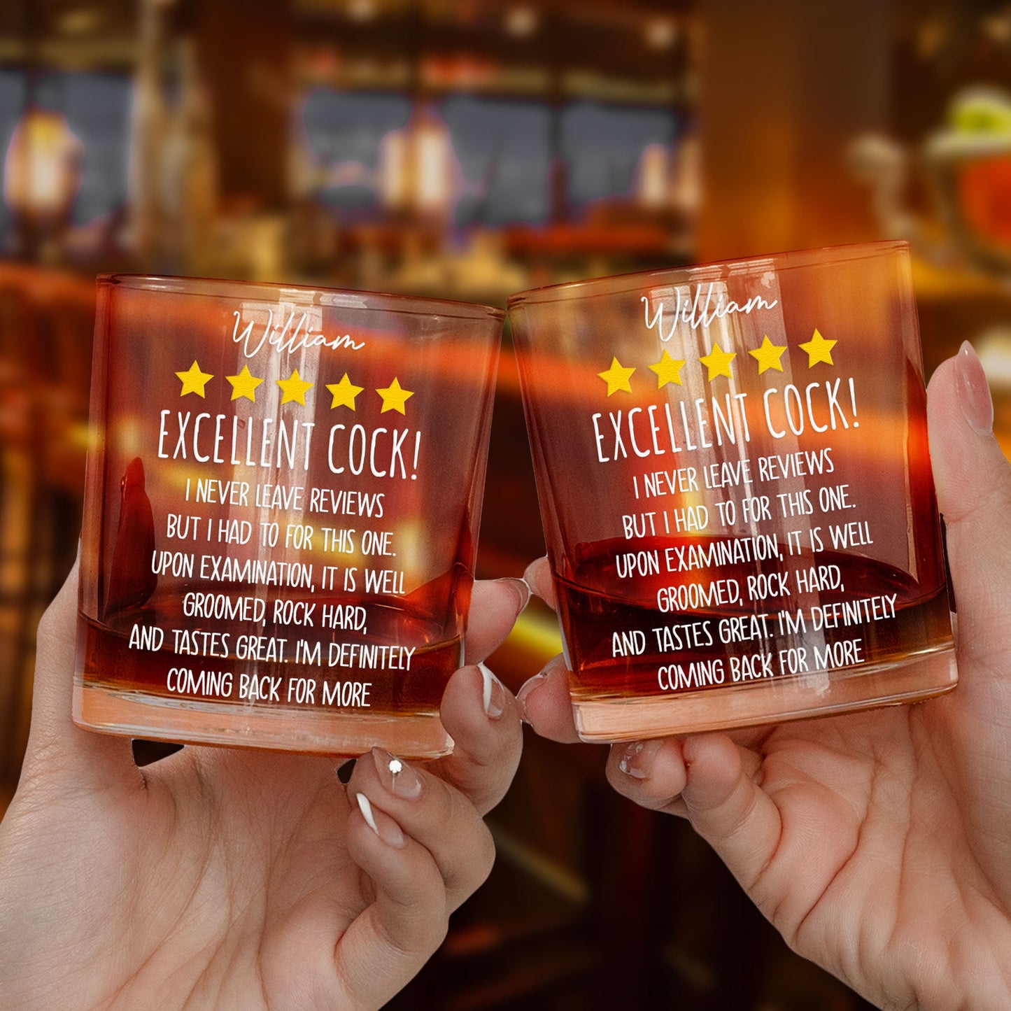 Excellent Cock  Naughty  Funny Gifts For Husband  Personalized Whiskey Glass – Twinkle & Twine