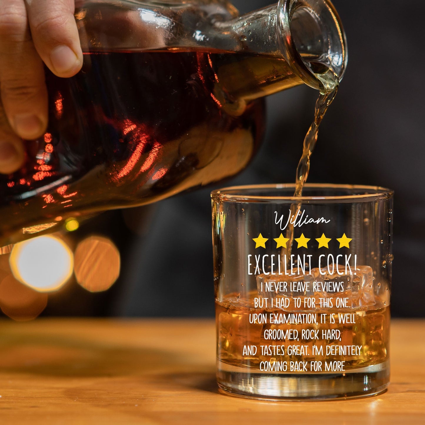 Excellent Cock  Naughty  Funny Gifts For Husband  Personalized Whiskey Glass – Twinkle & Twine