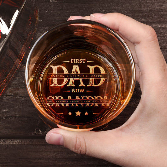 First Dad Now Grandpa  Personalized Engraved Whiskey Glass – Twinkle & Twine