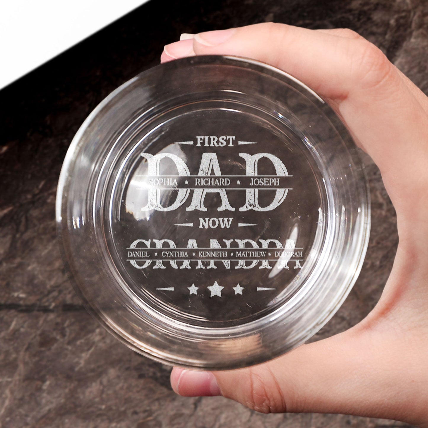 First Dad Now Grandpa  Personalized Engraved Whiskey Glass – Twinkle & Twine