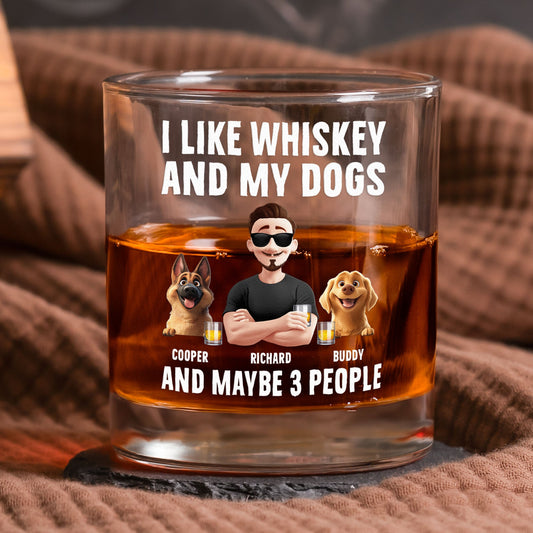 I Like Whiskey And My Dogs  Personalized Whiskey Glass – Twinkle & Twine
