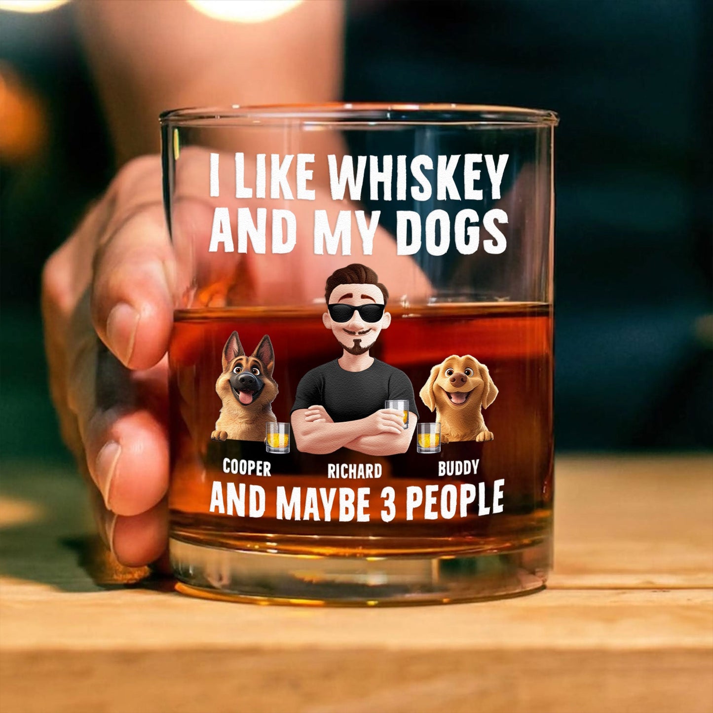 I Like Whiskey And My Dogs  Personalized Whiskey Glass – Twinkle & Twine