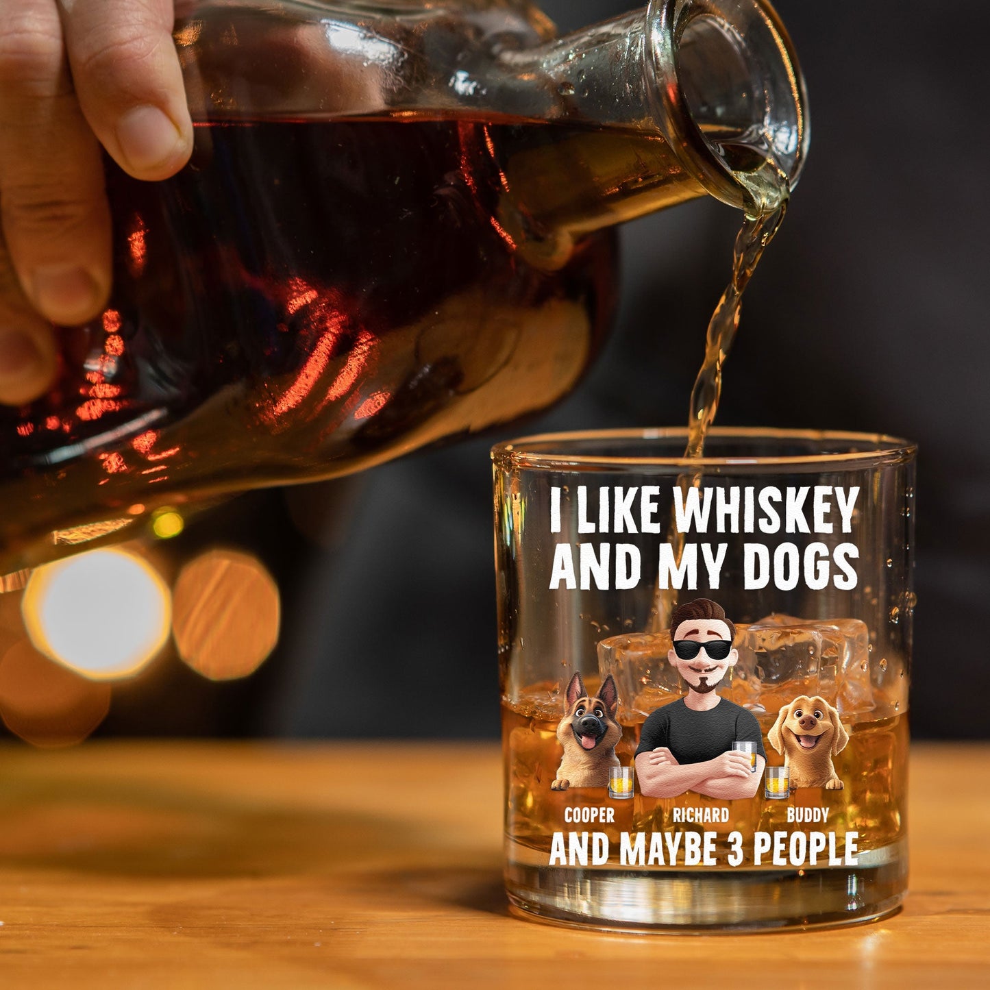 I Like Whiskey And My Dogs  Personalized Whiskey Glass – Twinkle & Twine
