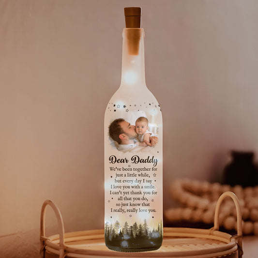 Custom Bottle Lamp - I Really Love You Daddy New Dad Gift - Personalized Photo Bottle Lamp - Twinkle & Twine