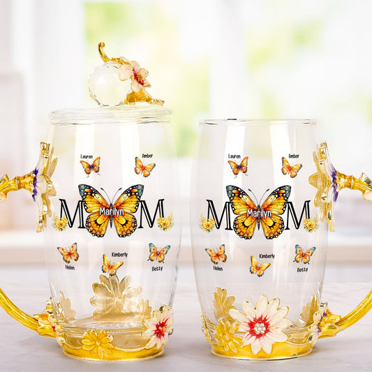 Personalized Enamel Flower Tea Cup Gift – Twinkle & Twine