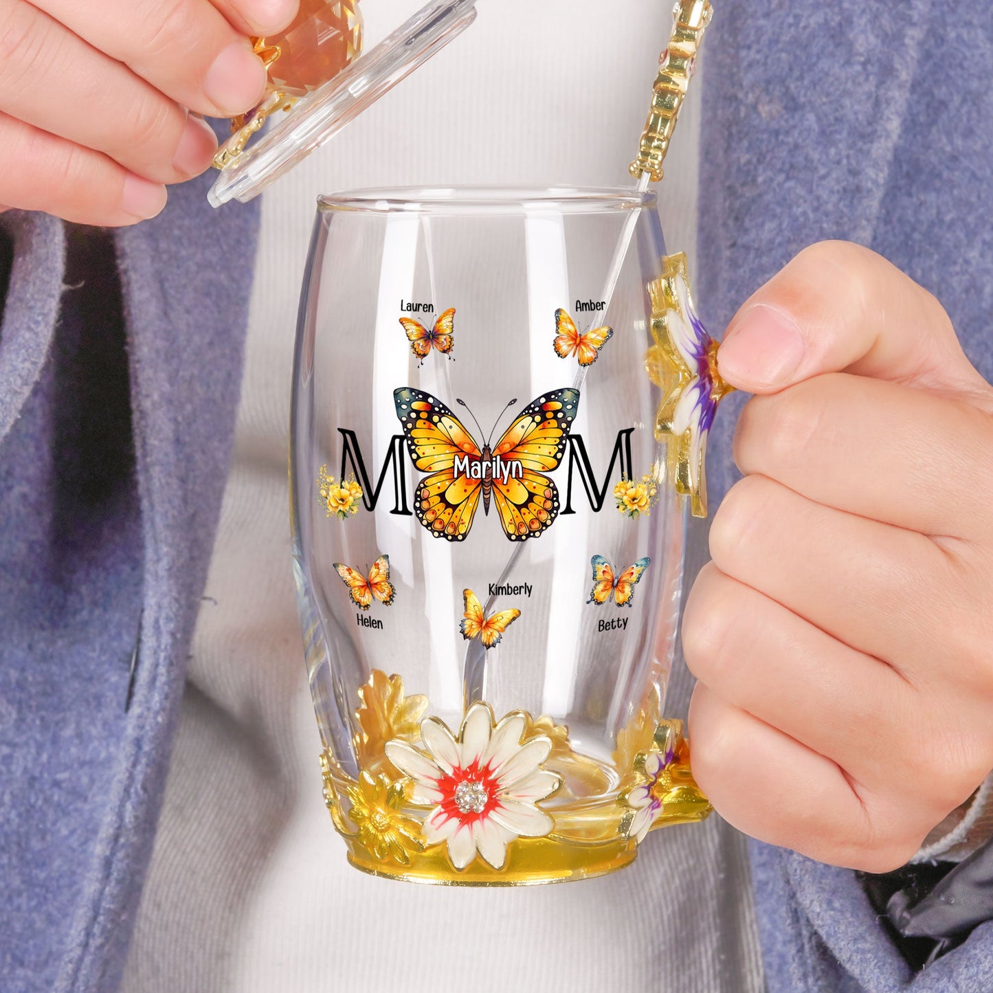 Personalized Enamel Flower Tea Cup Gift – Twinkle & Twine