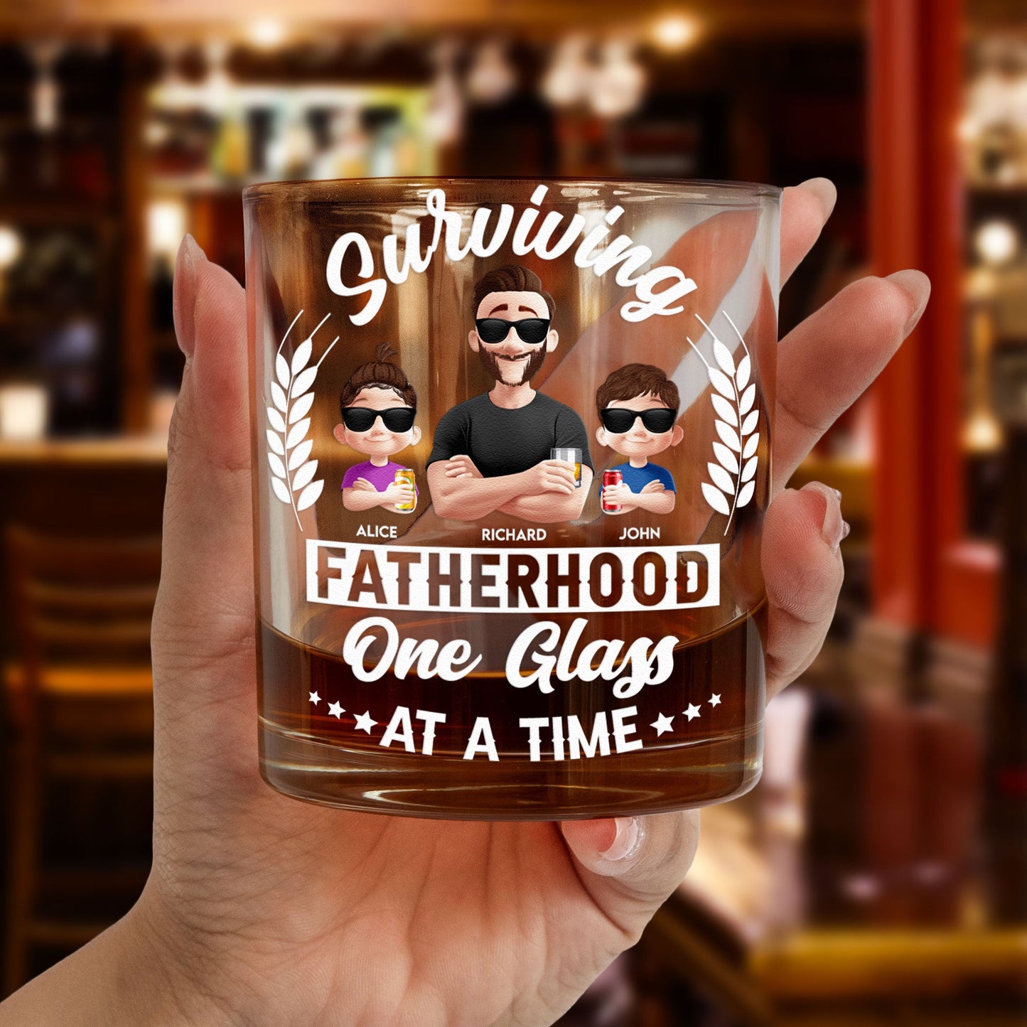 One Glass At A Time  Personalized Whiskey Glass – Twinkle & Twine