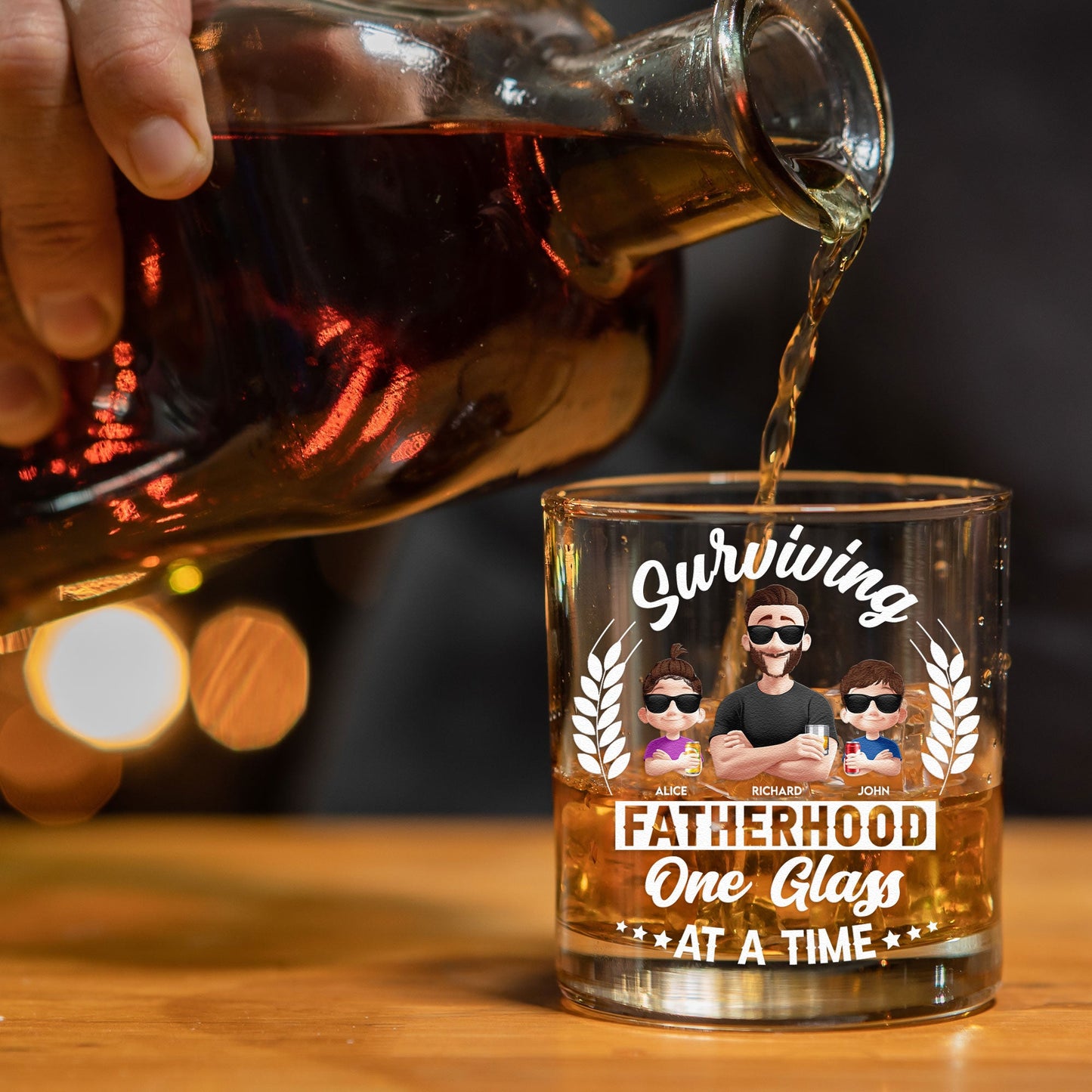One Glass At A Time  Personalized Whiskey Glass – Twinkle & Twine