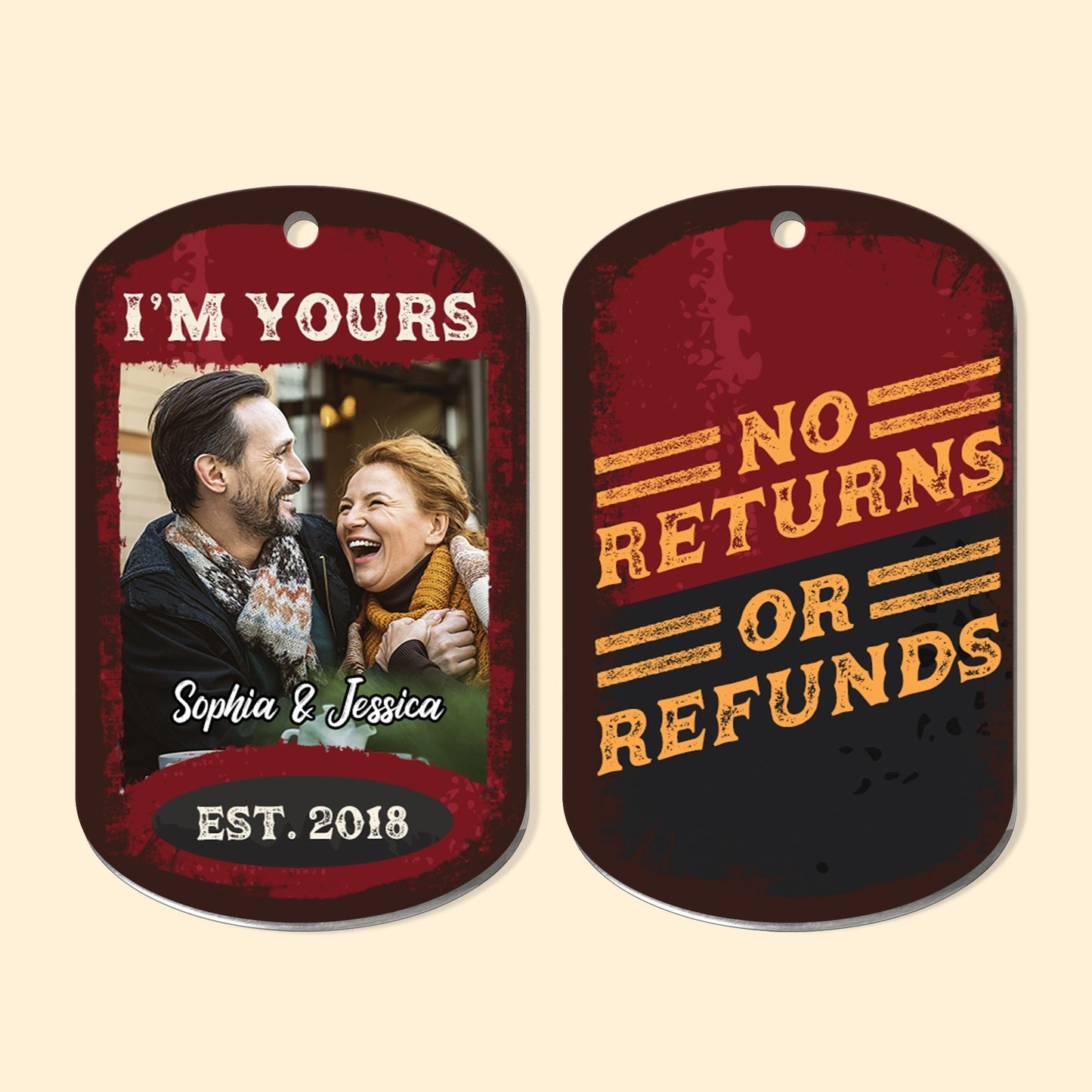 No Returns Or Refunds - Personalized Photo Keychain - Twinkle & Twine