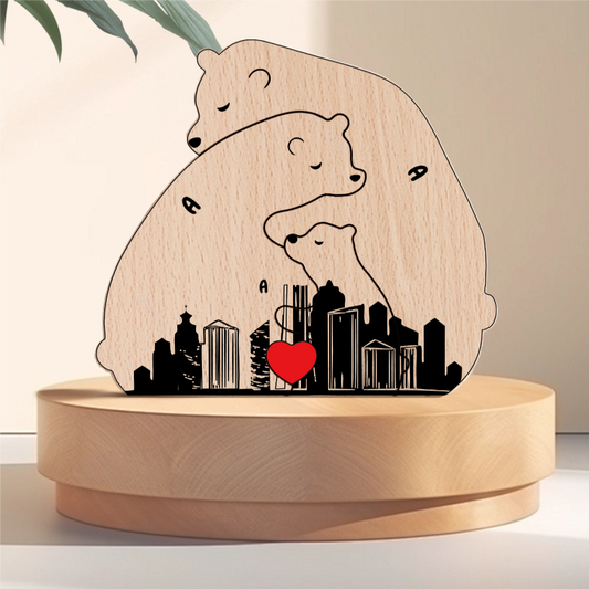 Hugging Bear Family New Version  Personalized Wooden Bear Family Puzzle – Twinkle & Twine