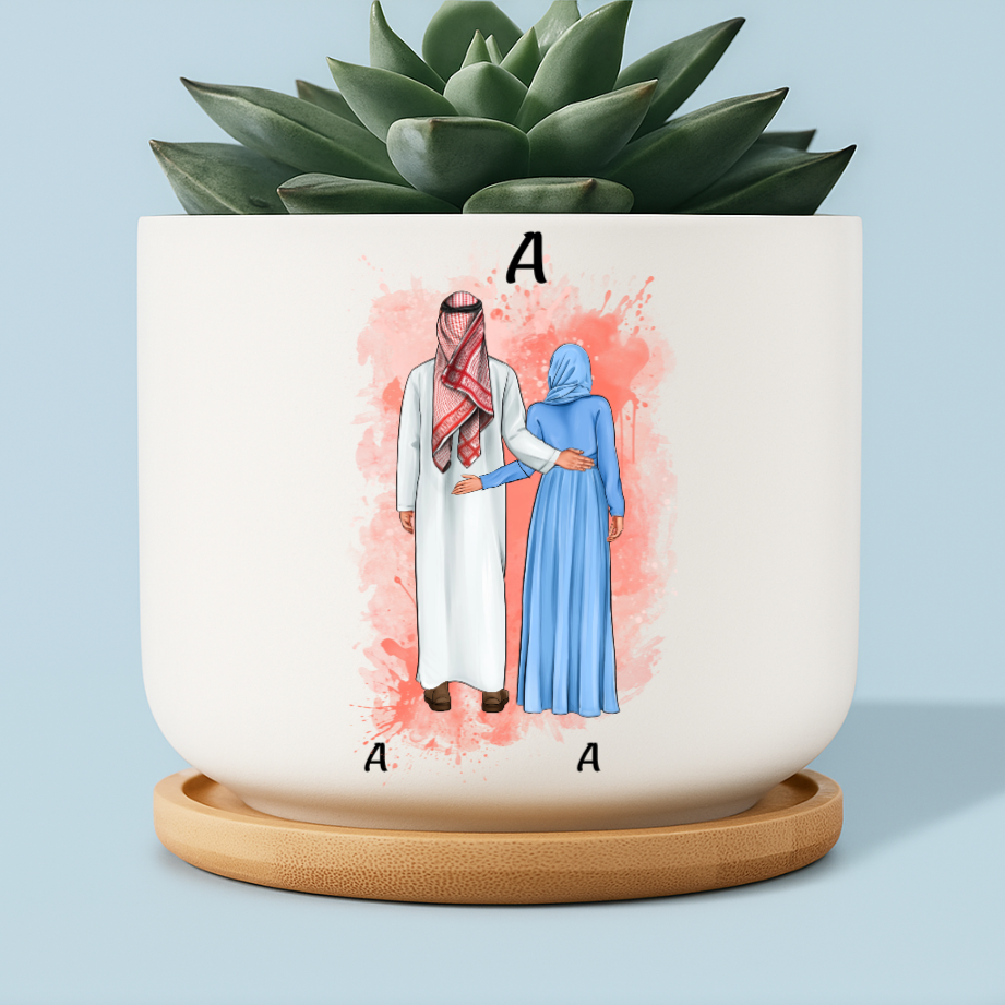 Personalized Pot – Khaleeji Couple – “From the First Glance to the Last Breath” – Twinkle & Twine