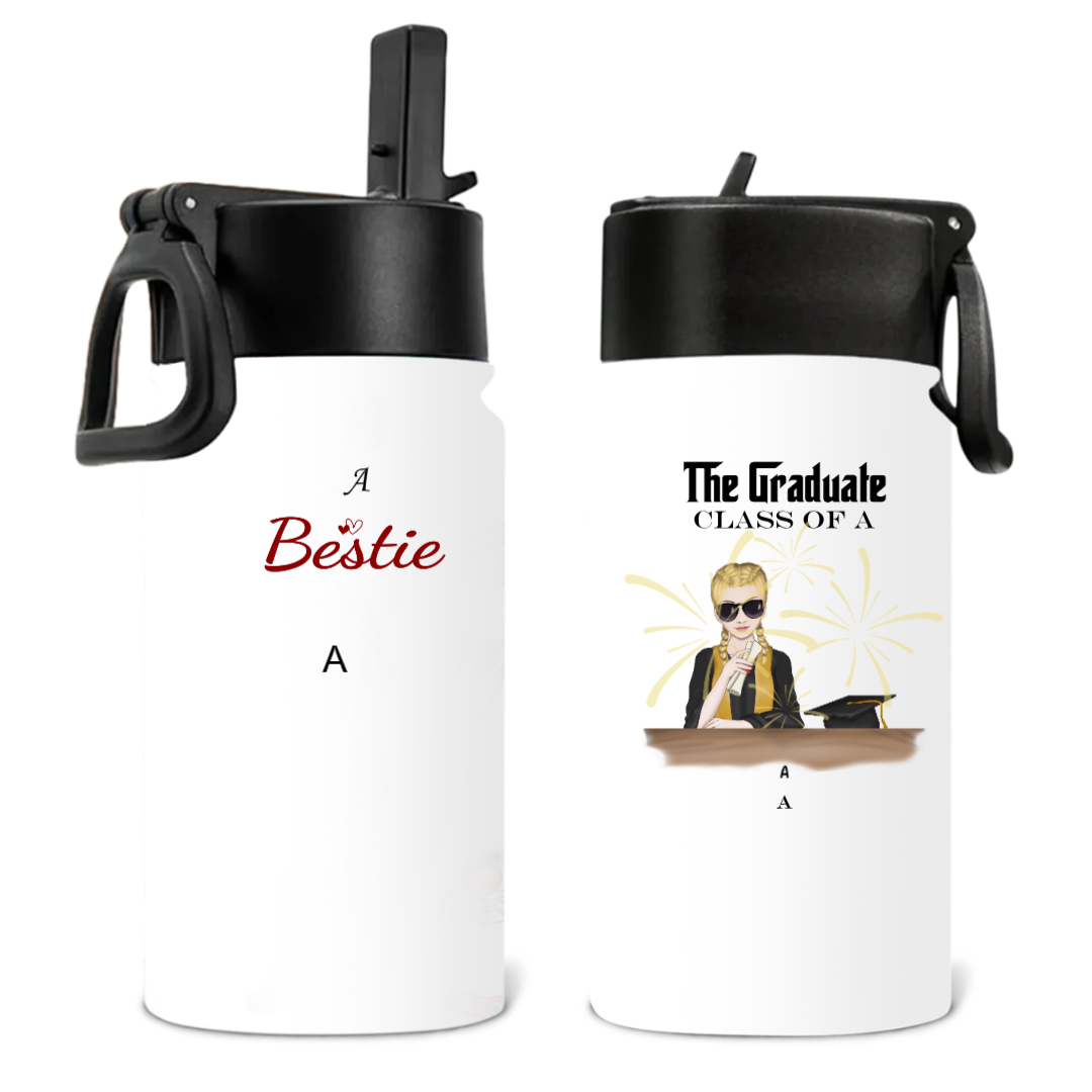 Graduation Water Bottle – “The Graduate / Bestie” Character Gift – Twinkle & Twine