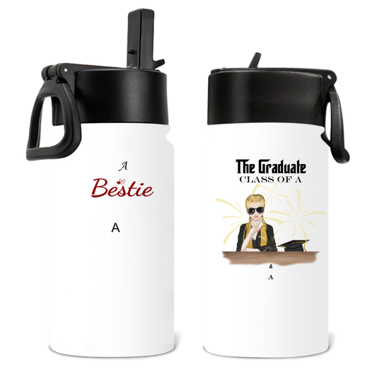 Graduation Water Bottle – “The Graduate / Bestie” Character Gift – Twinkle & Twine