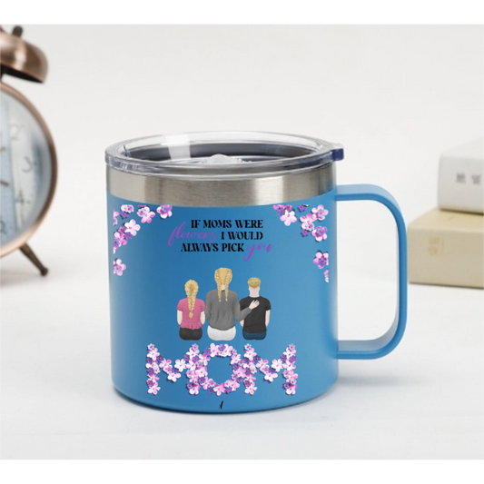 Custom Mother’s Day Mug – “If Moms Were Flowers” Personalized Family Illustration – Twinkle & Twine