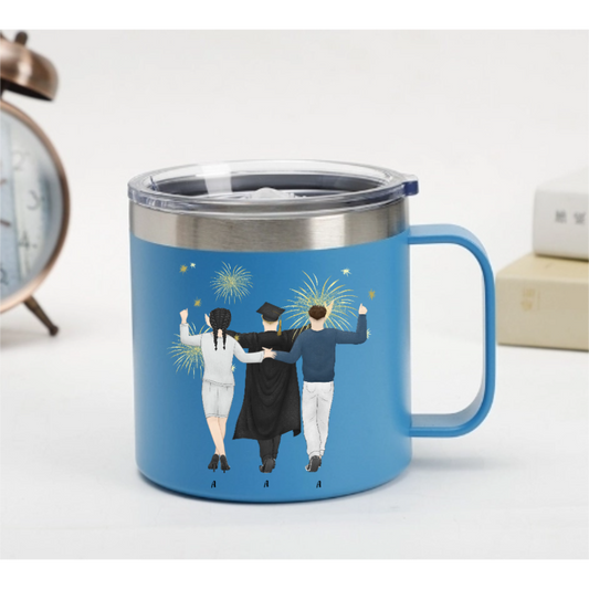 Personalized Graduation Mug – Fireworks Back Pose Trio – Twinkle & Twine