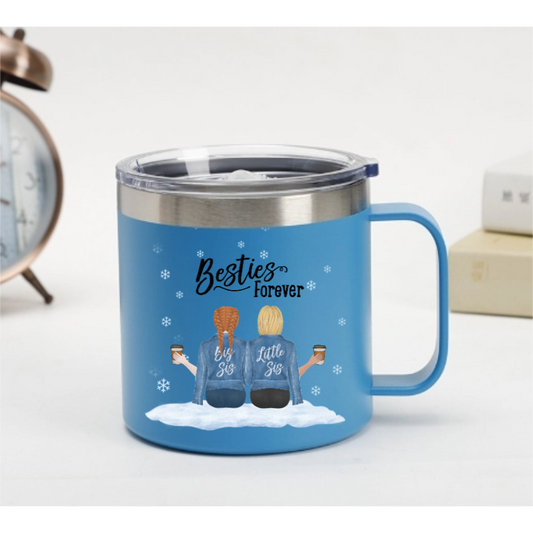 Personalized Winter Mug – Big & Little Sis – Besties Forever – Twinkle & Twine