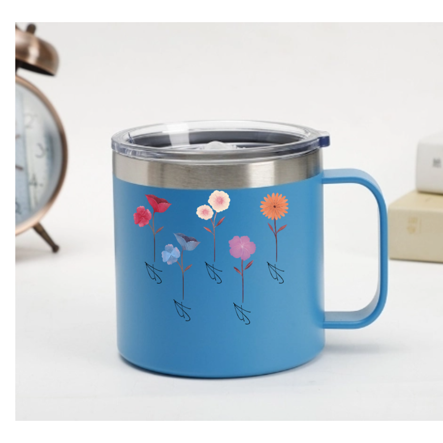 Custom Flower Name Mug – Personalized Floral Initials – Twinkle & Twine