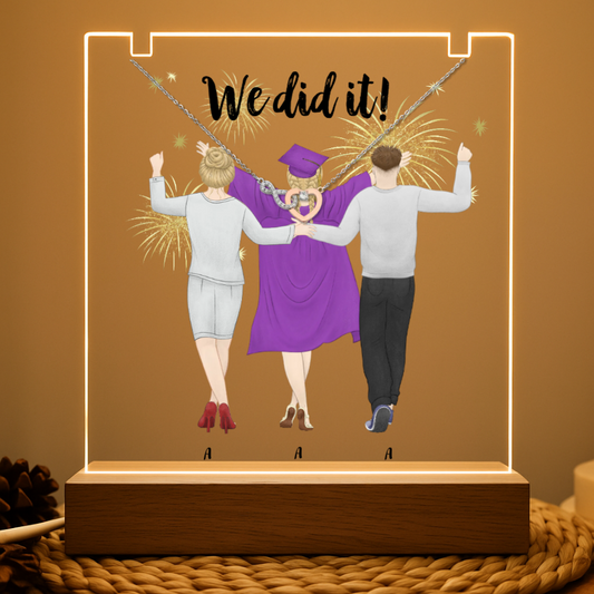 Proud parents Custom Graduation Acrylic Sign with Personalized Characters & Names