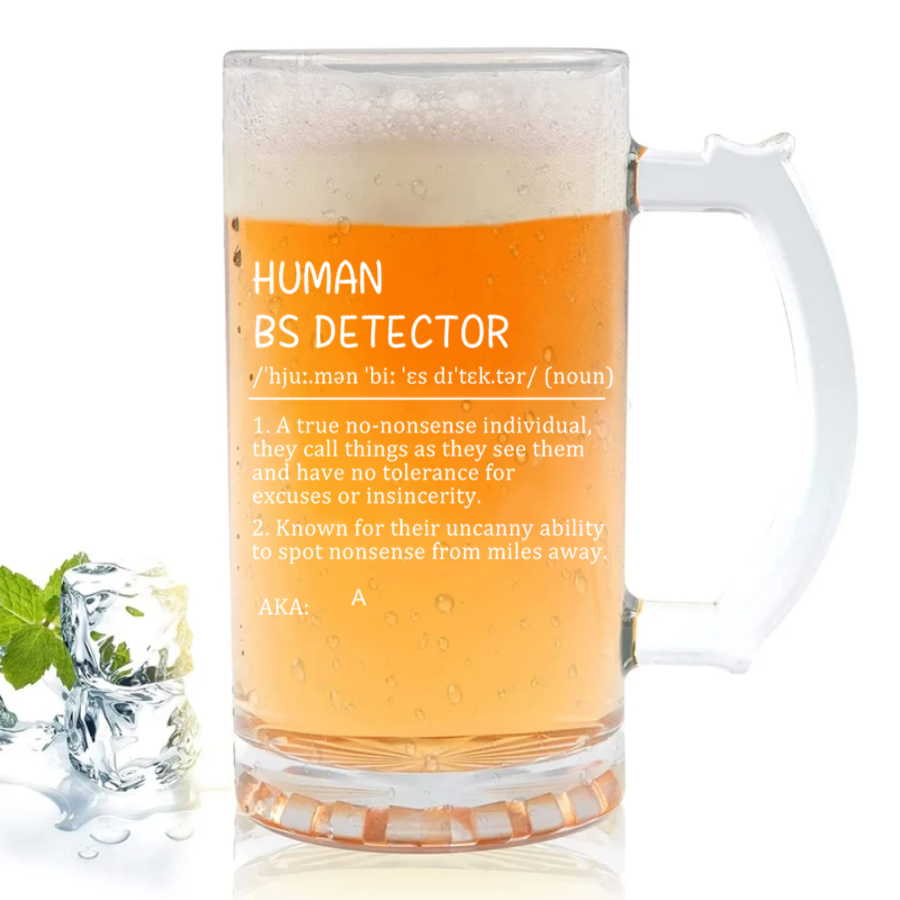 Personalized Beer Mug – Funny Dictionary Quote Glass for Coworkers & Friends (Custom Text & Name)