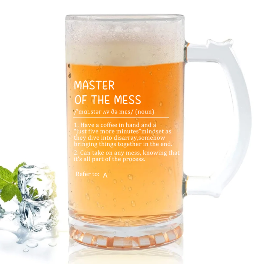 Personalized Beer Mug – Funny Dictionary Quote Glass for Coworkers & Friends (Custom Text & Name)