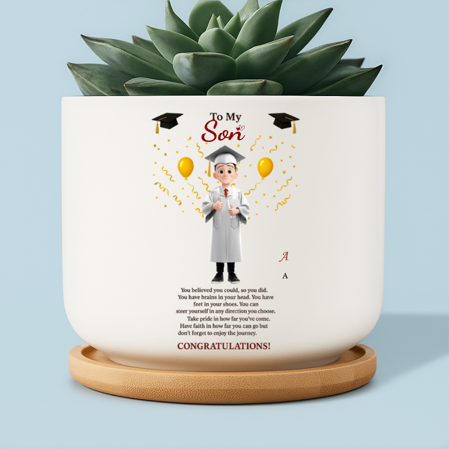 Personalized Graduation Planter Gift – Custom Message & Character – Twinkle & Twine